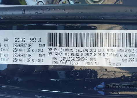 2020 Jeep Cherokee Latitude Fwd from USA, damaged, VIN 1C4PJLCB4LD581543